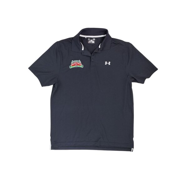 Under Armour Wrigley Field 100 Years Polo Shirt Men Large Black Cubs Anniversary - Picture 1 of 9